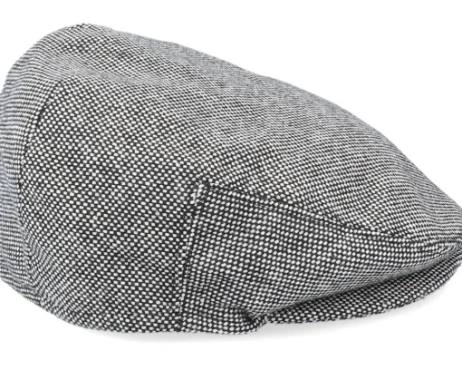 New Jaxon & James Marl Tweed Black Flat Cap -
