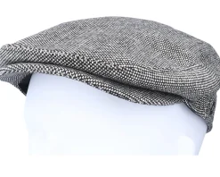 New Jaxon & James Marl Tweed Black Flat Cap -