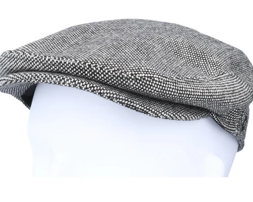 New Jaxon & James Marl Tweed Black Flat Cap -