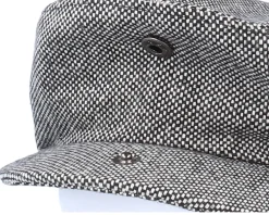 New Jaxon & James Marl Tweed Black Flat Cap -