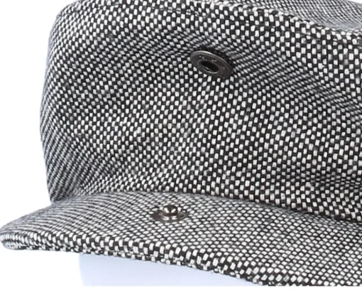 New Jaxon & James Marl Tweed Black Flat Cap -