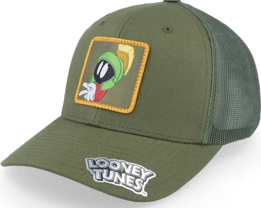 Trucker-Looney Tunes Marvin The Martian Olive Green Trucker -