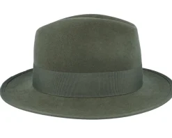 Fedora-MJM Hats Mauk Woolfelt Wr Crush Olive Fedora -