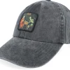 Fashion Iconic Medieval Painting Patch Washed Black Dad Cap -