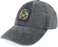 Fashion Iconic Medieval Painting Patch Washed Black Dad Cap -