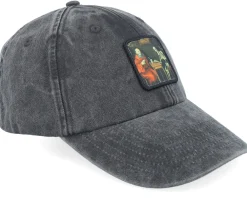 Fashion Iconic Medieval Painting Patch Washed Black Dad Cap -