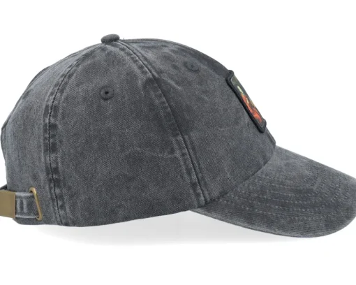Fashion Iconic Medieval Painting Patch Washed Black Dad Cap -