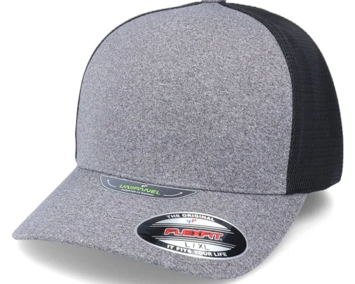 Online Flexfit Melange Unipanel Heather Grey/Black Trucker -