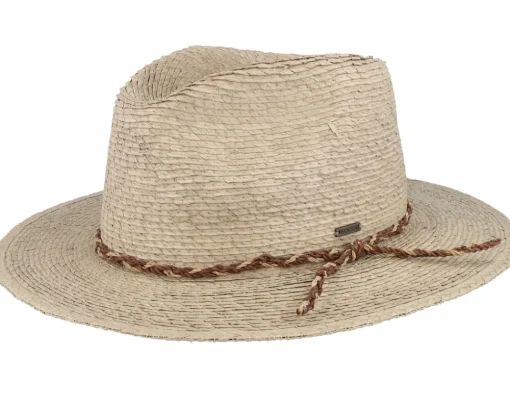 Fashion Brixton Messer Western Fedora Sand Straw Hat -
