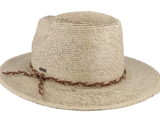Fashion Brixton Messer Western Fedora Sand Straw Hat -