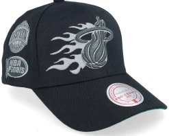 Hot Mitchell & Ness Miami Heat Beautiful Chaos Pro Cap Hwc Adjustable - Black