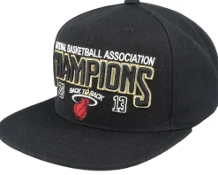 Snapback-Mitchell & Ness Miami Heat Champs Black Snapback -