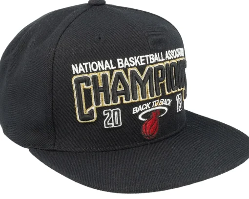 Snapback-Mitchell & Ness Miami Heat Champs Black Snapback -