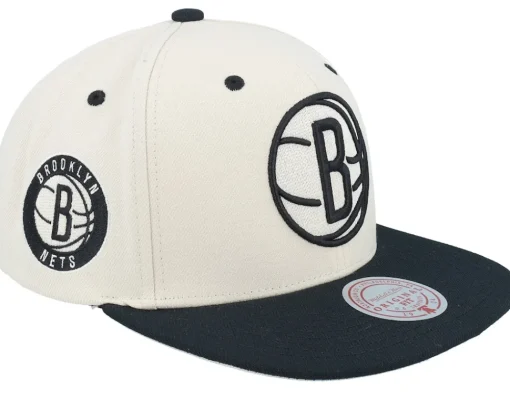 Snapback-Mitchell & Ness Miami Heat Evergreen Cream Black Hwc Off White/Black Snapback - Beige