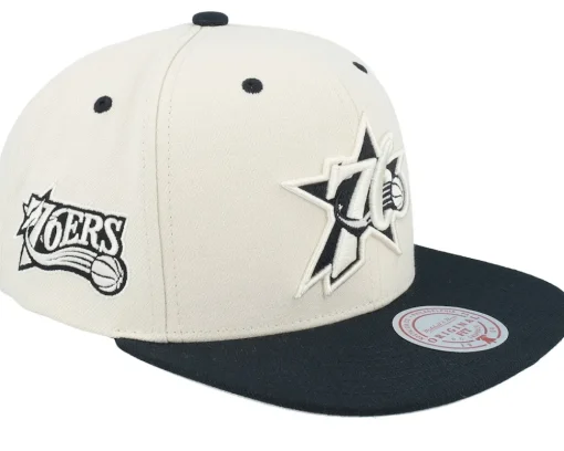 Snapback-Mitchell & Ness Miami Heat Evergreen Cream Black Hwc Off White/Black Snapback - Beige