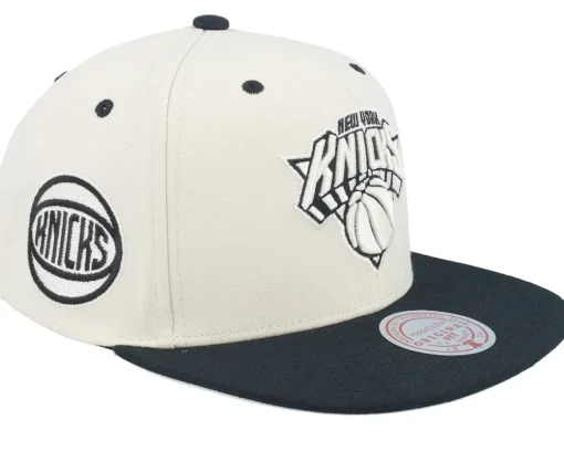 Snapback-Mitchell & Ness Miami Heat Evergreen Cream Black Hwc Off White/Black Snapback - Beige