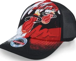Best Mitchell & Ness Miami Heat Hyper Black Trucker -