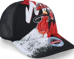 Best Mitchell & Ness Miami Heat Hyper Black Trucker -