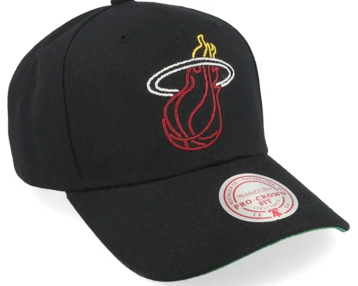 New Mitchell & Ness Miami Heat Neon Logo Pro Adjustable - Black