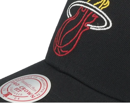New Mitchell & Ness Miami Heat Neon Logo Pro Adjustable - Black