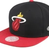 Snapback-Mitchell & Ness Miami Heat Patched Up Black/Red Snapback -