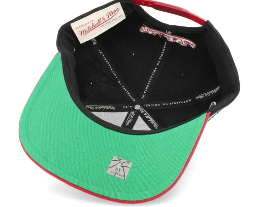 Snapback-Mitchell & Ness Miami Heat Patched Up Black/Red Snapback -