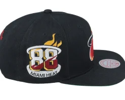 Snapback-Mitchell & Ness Miami Heat Side Jam Snapback - Black