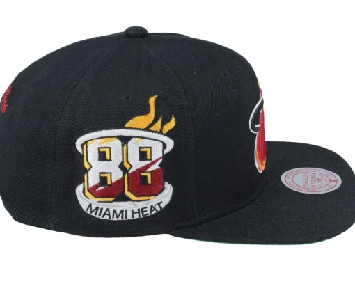 Snapback-Mitchell & Ness Miami Heat Side Jam Snapback - Black