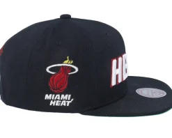 Snapback-Mitchell & Ness Miami Heat Triple Play Snapback - Black