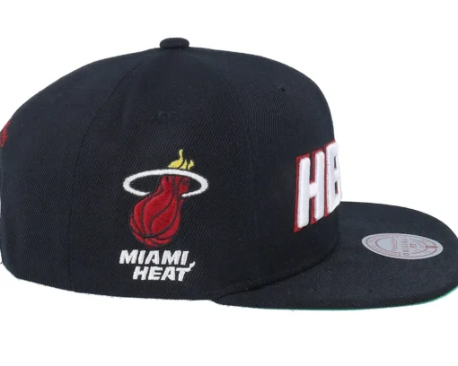 Snapback-Mitchell & Ness Miami Heat Triple Play Snapback - Black
