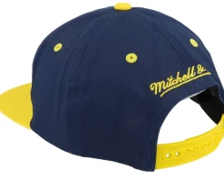 Snapback-Mitchell & Ness Michigan Wolverines Varsity Letter /Yellow Snapback - Blue
