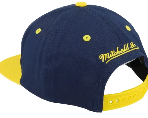 Snapback-Mitchell & Ness Michigan Wolverines Varsity Letter /Yellow Snapback - Blue