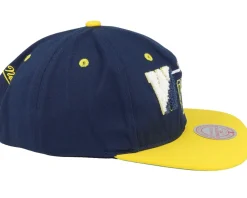 Snapback-Mitchell & Ness Michigan Wolverines Varsity Letter /Yellow Snapback - Blue