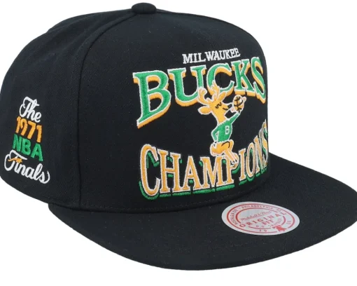 Snapback-Mitchell & Ness Milwaukee Bucks Champions Era Hwc Black Snapback -
