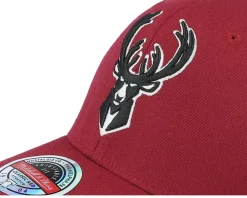 Adjustable-Mitchell & Ness Milwaukee Bucks Classic Burgundy Adjustable - Red