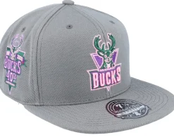 Fitted-Mitchell & Ness Milwaukee Bucks From Dusk Dark Fitted - Grey