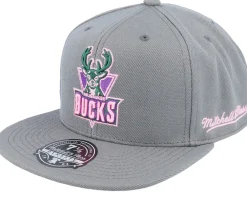 Fitted-Mitchell & Ness Milwaukee Bucks From Dusk Dark Fitted - Grey