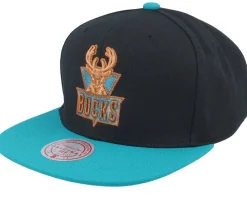 Snapback-Mitchell & Ness Milwaukee Bucks Make Cents Black/Teal Snapback -