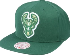 Best Mitchell & Ness Milwaukee Bucks Pop Back Green Snapback -
