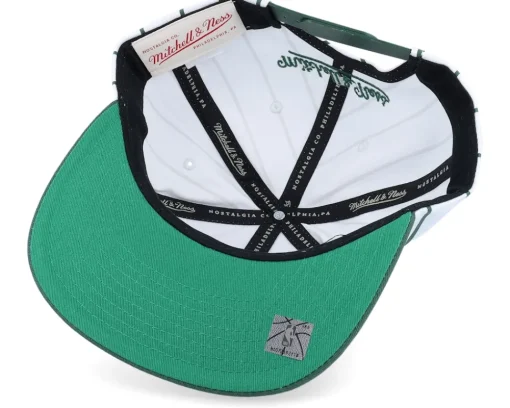 Snapback-Mitchell & Ness Milwaukee Bucks Retro Pinstripe /Green Snapback - White