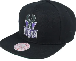 Snapback-Mitchell & Ness Milwaukee Bucks Side Jam Snapback - Black