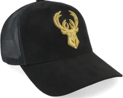 Trucker-Mitchell & Ness Milwaukee Bucks Suede Trucker - Black