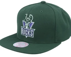 Snapback-Mitchell & Ness Milwaukee Bucks Team Ground 2.0 Snapback - Green