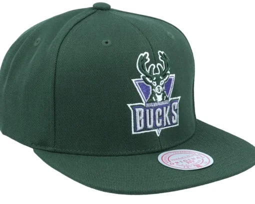 Snapback-Mitchell & Ness Milwaukee Bucks Team Ground 2.0 Snapback - Green