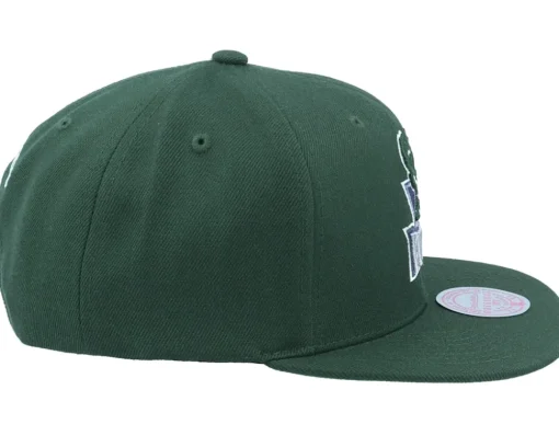Snapback-Mitchell & Ness Milwaukee Bucks Team Ground 2.0 Snapback - Green
