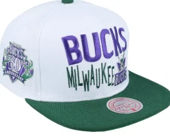 Snapback-Mitchell & Ness Milwaukee Bucks Toss Up /Green Snapback - White
