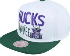 Snapback-Mitchell & Ness Milwaukee Bucks Toss Up /Green Snapback - White