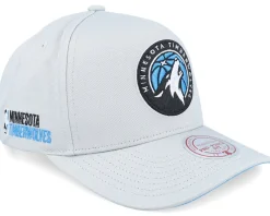 Hot Mitchell & Ness Minnesota Timberwolves Grey Blue Pro Crown Grey A-frame Adjustable -