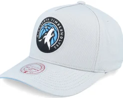 Hot Mitchell & Ness Minnesota Timberwolves Grey Blue Pro Crown Grey A-frame Adjustable -