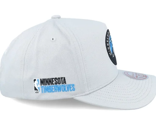 Hot Mitchell & Ness Minnesota Timberwolves Grey Blue Pro Crown Grey A-frame Adjustable -